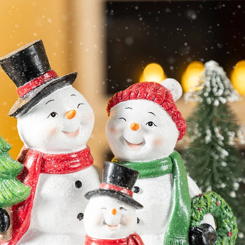 Glitzhome® 10.25" Christmas Resin Snowman Family Table Decor