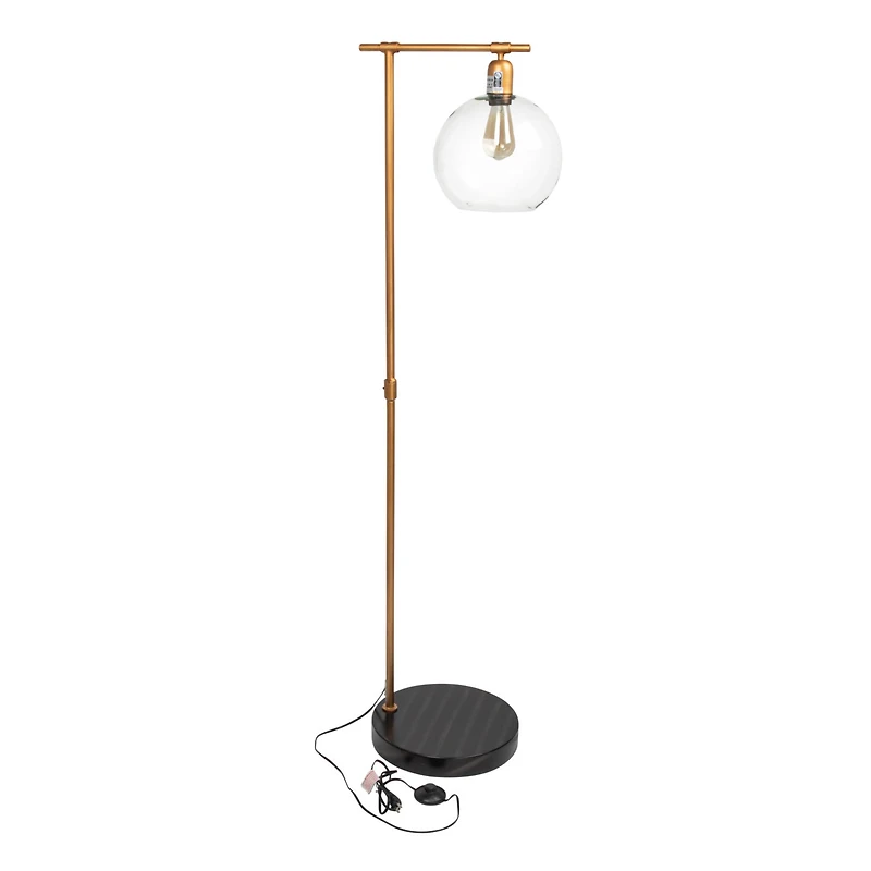 Hello Honey® 5ft. Modern Metal Floor Lamp with Glass Globe Shade