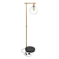 Hello Honey® 5ft. Modern Metal Floor Lamp with Glass Globe Shade