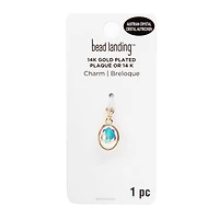 14K Gold Plated AB Austrian Crystal Oval Charm by Bead Landing™