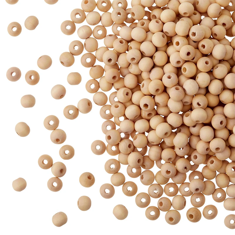 8mm Natural Wood Round Craft Beads by Bead Landing™