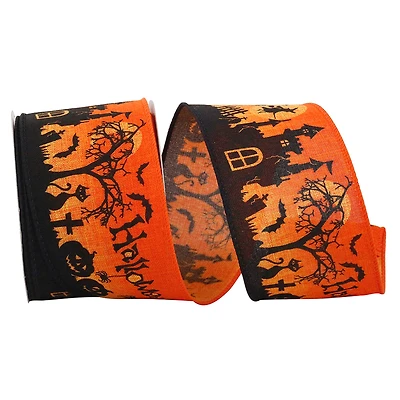 Reliant 2.5" x 10yd. Halloween Scene 2 Wired Ribbon