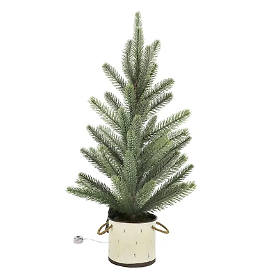 22" Pre-Lit Sugar Pine Accent Tree in Metal Bucket by Ashland®