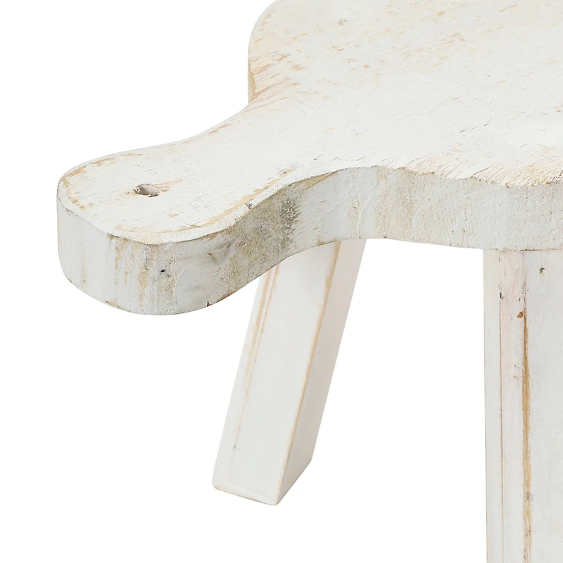 Hello Honey® 9.5" White Decorative Textured Wood Pedestal