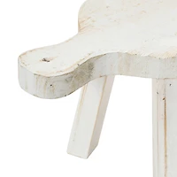 Hello Honey® 9.5" White Decorative Textured Wood Pedestal