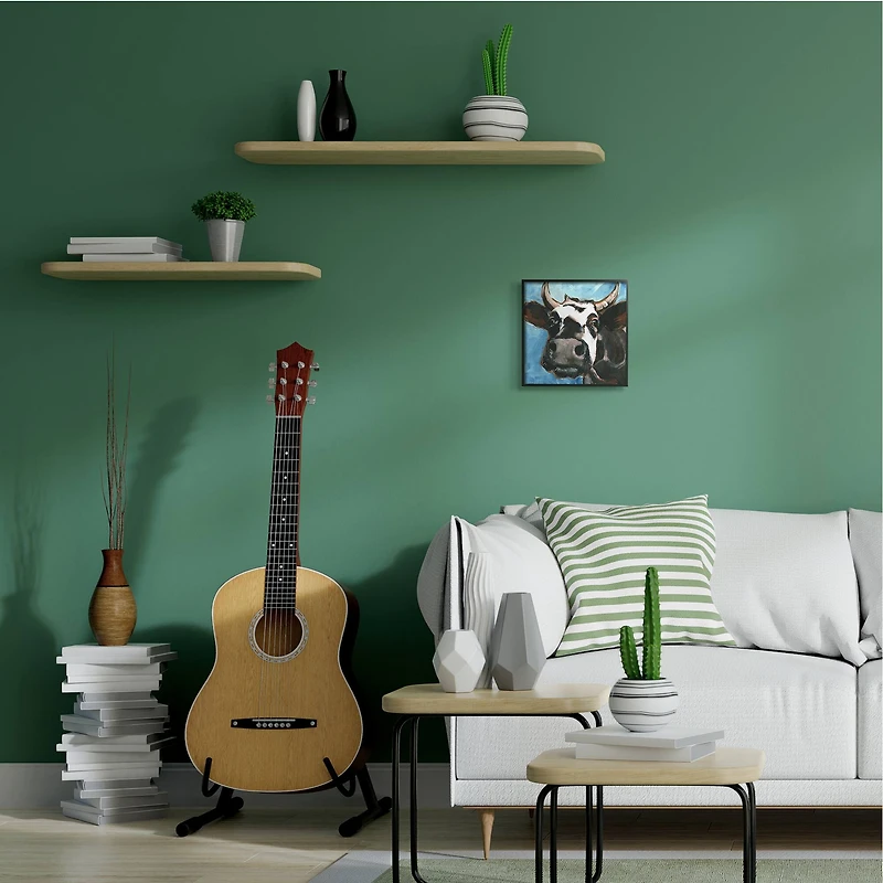 Stupell Industries Farm Cattle Close Up Countryside Animal Portrait,12" x 12"