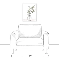 Sketched Jar with Leaves 16" x 20" Canvas Wall Art