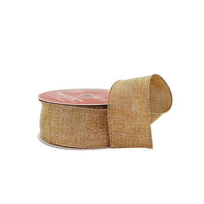 2.5" x 80ft. Faux Linen Shimmer Wired Jumbo Ribbon by Celebrate It®