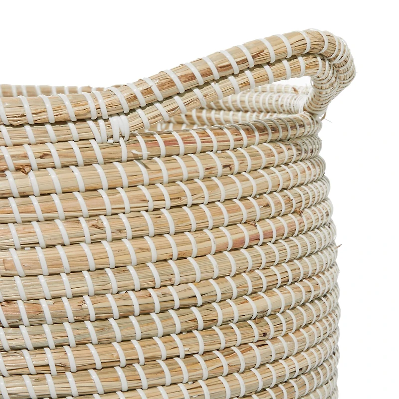Brown Sea Grass Contemporary Storage Basket Set