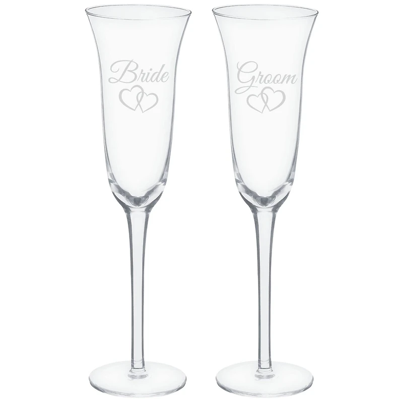 5.4oz. Bride & Groom Toasting Glasses