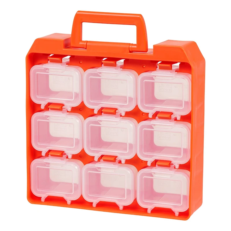 Iris® Orange 9-Compartment Utility Storage Case