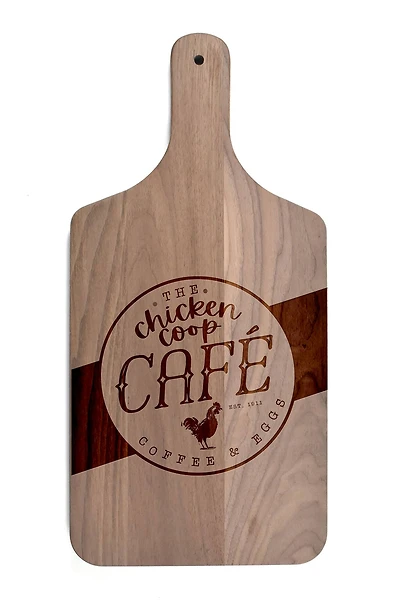 Chicken Coop Café Walnut Paddle Cutting Board