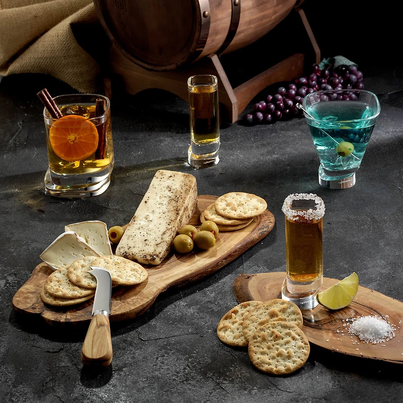 JoyJolt® 1.5oz. Aqua Vitae Square Off Base Shot Glasses, 4ct.