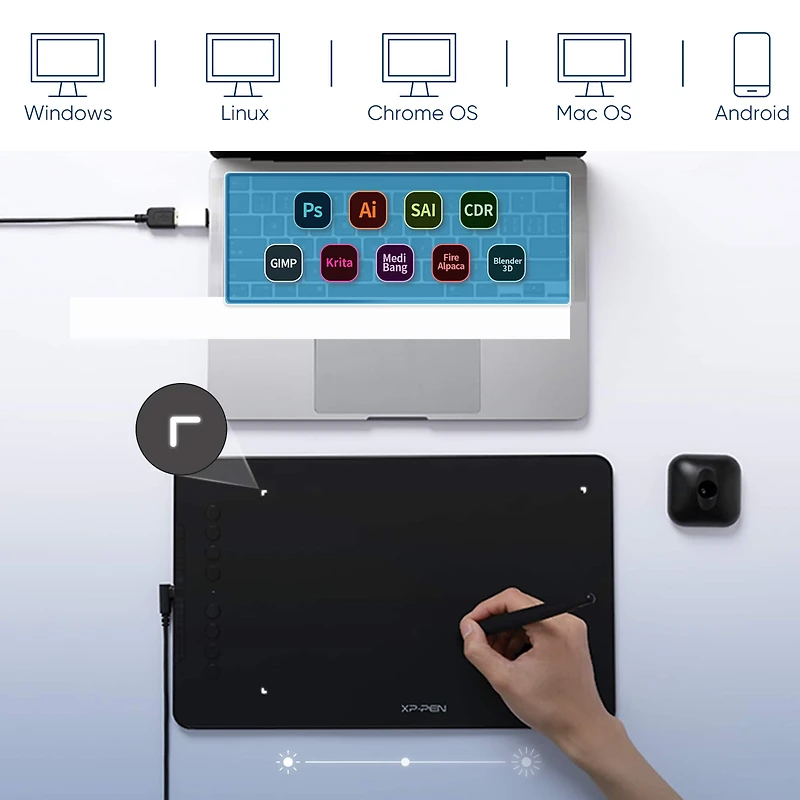 XPPen 10" x 6.25″ Deco 01 V2 Graphics Drawing Tablet