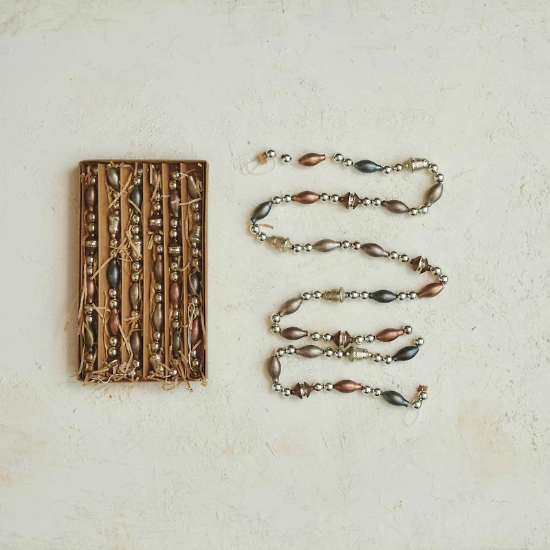 Hello Honey® 6ft. Antique Metallic Glass Garland in Kraft Box