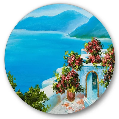 Designart - House Near The Sea Colorful Flowers I