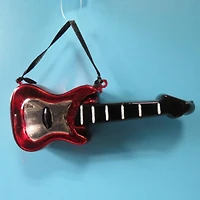 5" Red Guitar Glass Christmas Ornament