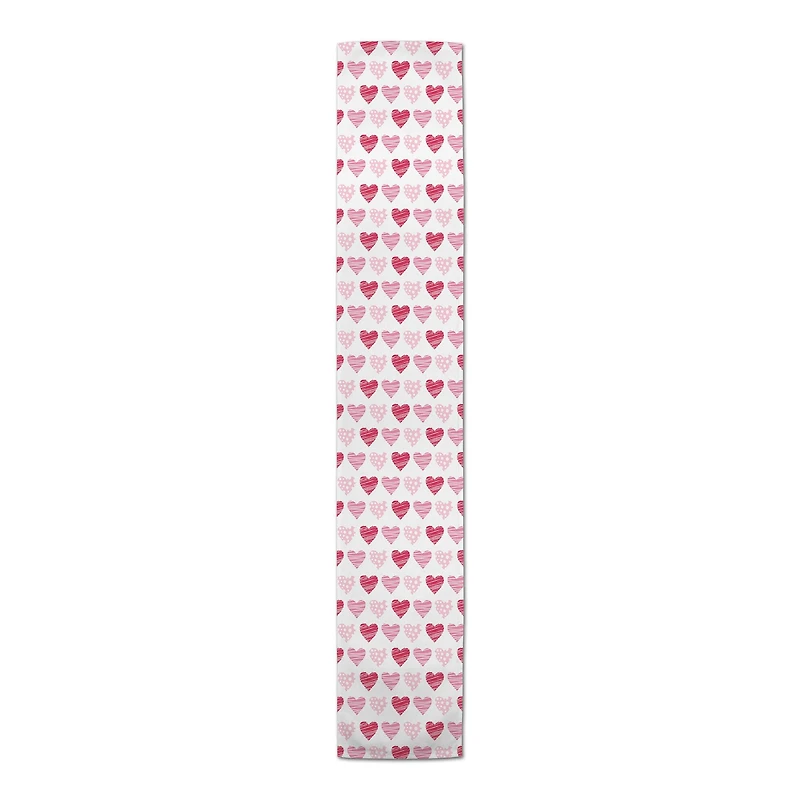90" Poly Twill Tri Hearts Table Runner