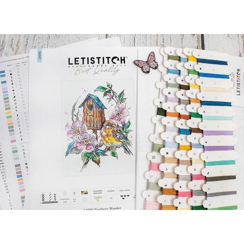 LetiStitch Feathery Wonder Counted Cross Stitch Kit