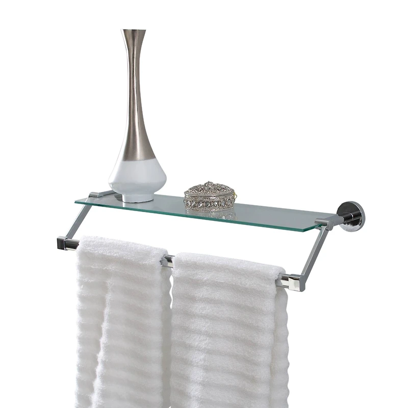 Organize It All Hanging Glass Shelf & Towel Bar 
