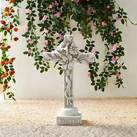 Glitzhome® 21" Holy Cross with Lily Garden Statue