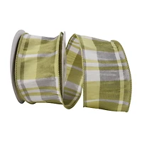 JAM Paper 2.5" x 10yd. Willow Plaid Wired Dupioni Ribbon