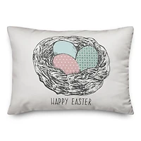 Happy Easter Eggs Throw Pillow