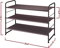 NEX™ Oumilen Bronze 3-Tier Stackable Shoe Rack