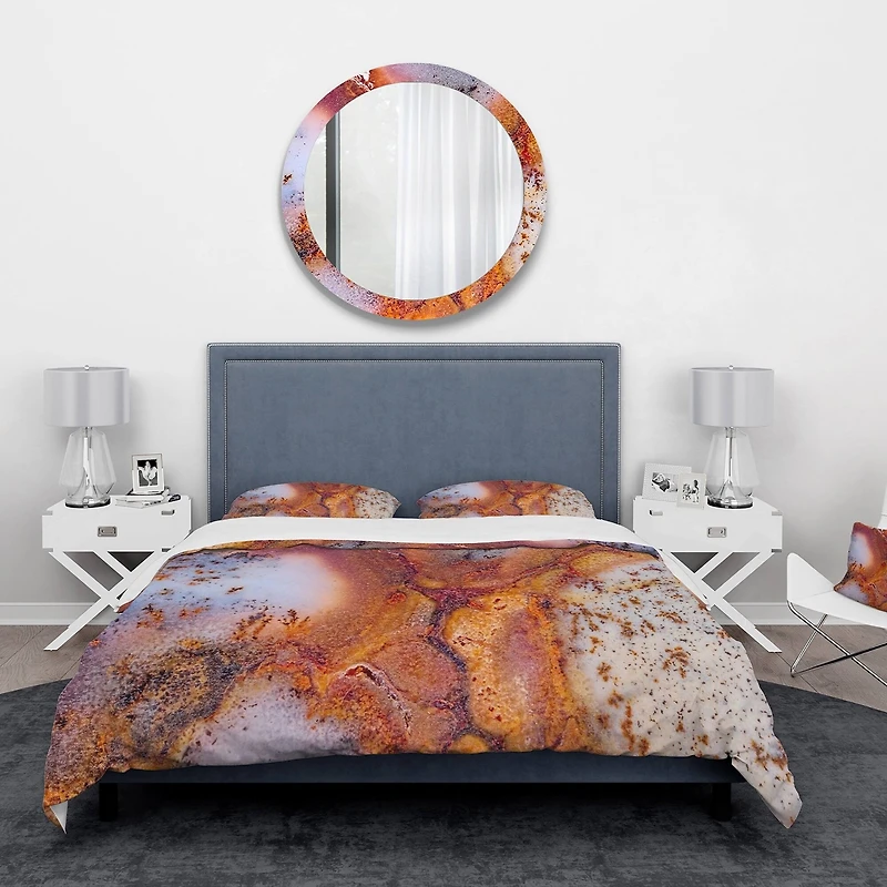 Designart 'Moss Agate with crack' Stone Bedding Set