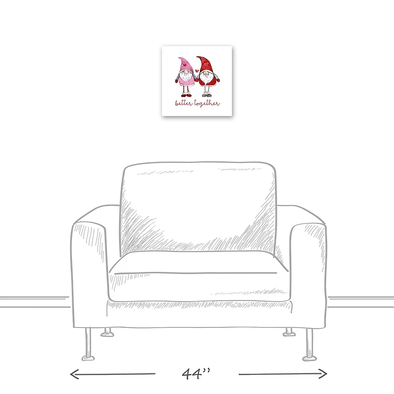 Love Gnomes Better Together 12" x 12" Canvas Wall Art