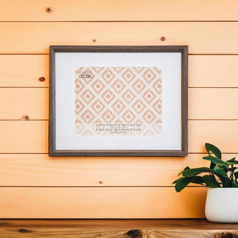 Neutral Basic Dark Brown Frame with Mat by Studio Décor
