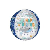 Orbz® XL™ 16" Happy Birthday Sharks Foil Balloon