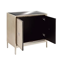 Beige Wood Glam Cabinet