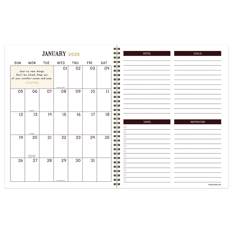 TF Publishing 2025 Large Renaissance Year Weekly Monthly Spiral Planner