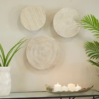 Silver Aluminum Modern Wall Decor, Set of 3 11", 13", 15"