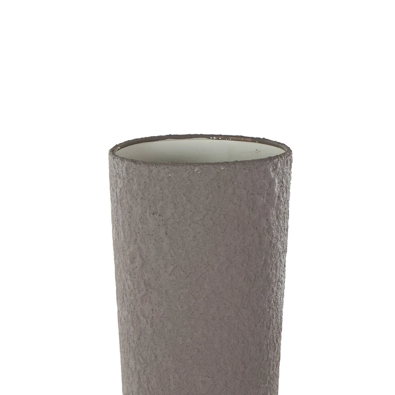 30" Dark Gray Metal Art Deco Style Vase