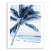 Navy Beach Palm Canvas Wall Art