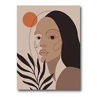 Designart - Retro Minimal Portrait of Young Woman