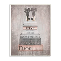 Stupell Industries Luxury Fashion Book Stack & Black Heels Wall Plaque