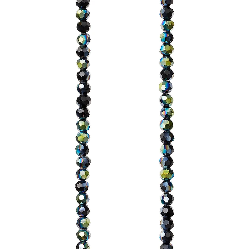 12 Pack: Black Small Glass Faceted Round Beads, 2mm by Bead Landing™
