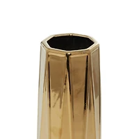 Set of 3 Gold Stoneware Glam Vase, 7", 11", 15"
