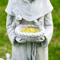Glitzhome® 36" St. Francis Bird Feeder Garden Statue