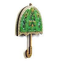 Wonderland Crafts Green Umbrella Christmas Ornament Bead Embroidery Kit