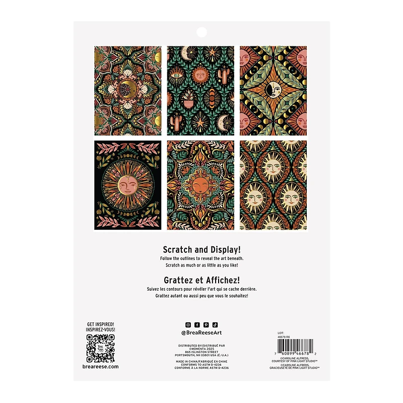 Brea Reese™ 9" x 12" Fall Moon & Sun Scratch Art Paper Pad