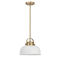 Hello Honey® Arte White & Gold Industrial Metal 2-Tone Ceiling Light