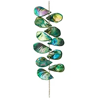 12 Pack: Green Aurora Borealis Shell Teardrop Beads, 32mm by Bead Landing™