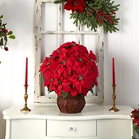 22" Potted Poinsettia with Decorative Planter