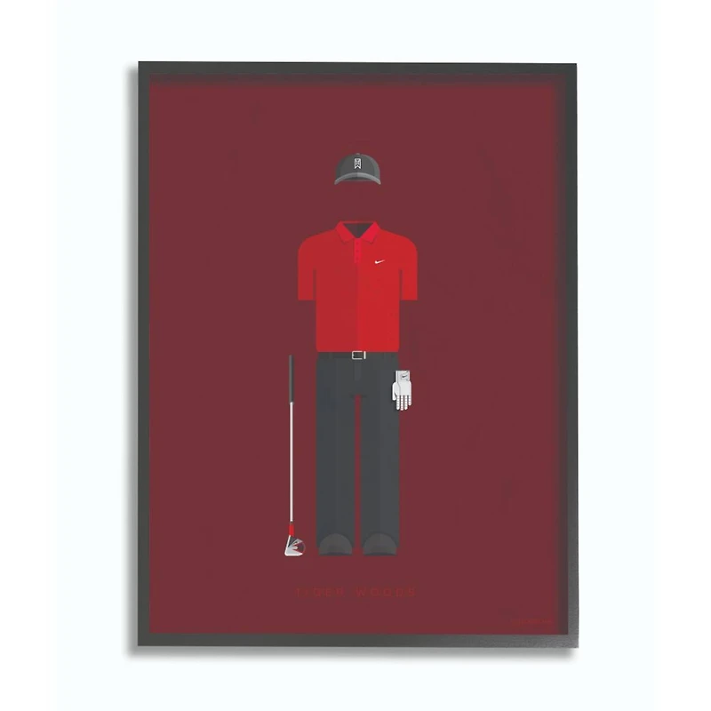 Stupell Industries Tiger Woods Fashion Design Wall Accent with Black Frame