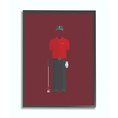 Stupell Industries Tiger Woods Fashion Design Wall Accent with Black Frame