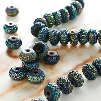 Purple Resin Rondelle Beads, 8mm by Bead Landing™